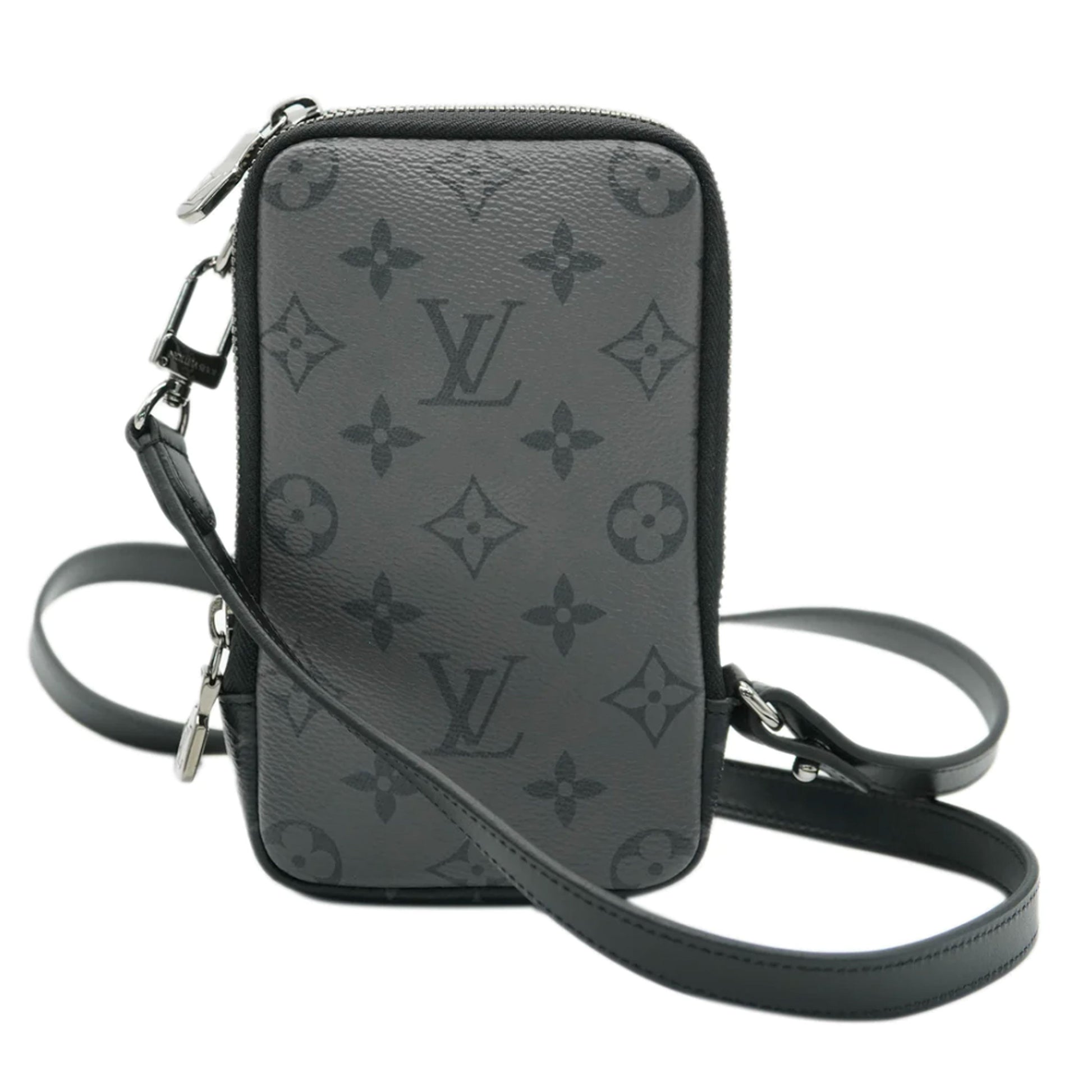 Louis Vuitton Reverse Eclipse Double Phone Pouch Monogram Canvas Handbag