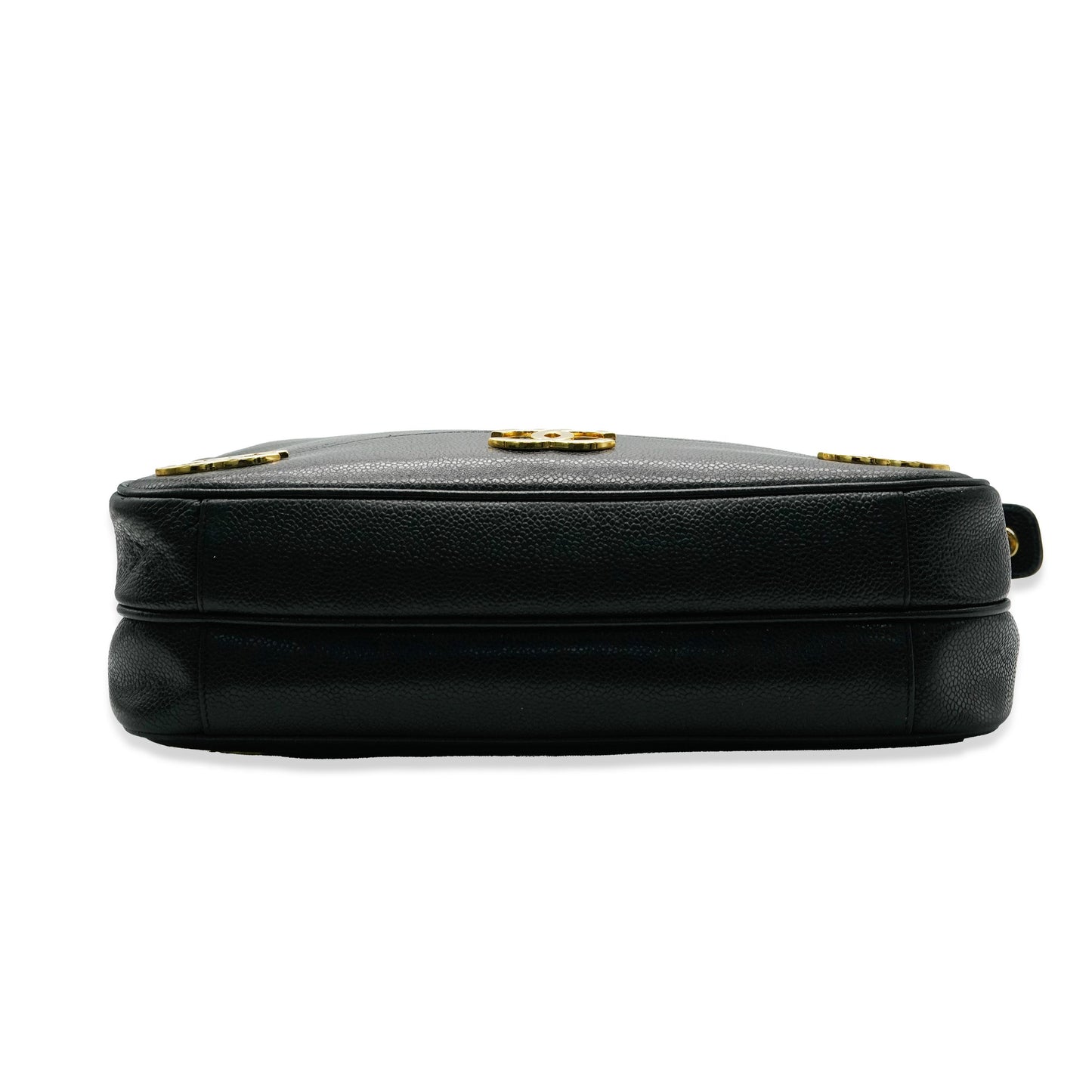 Chanel Black Caviar Triple CC Chain Tote