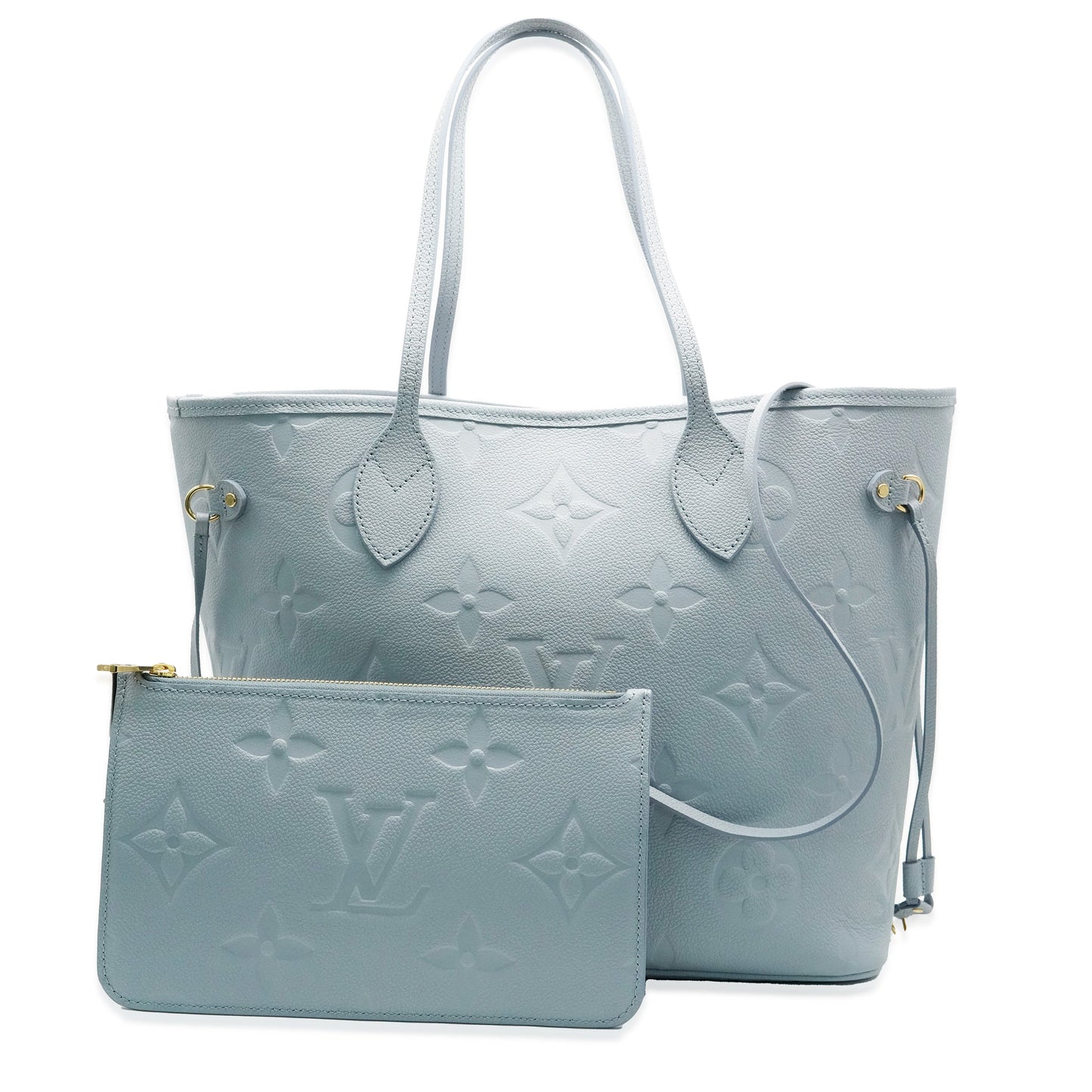 Louis Vuitton Hour Giant Empreinte Neverfull MM Monogram Blue Tote Bag