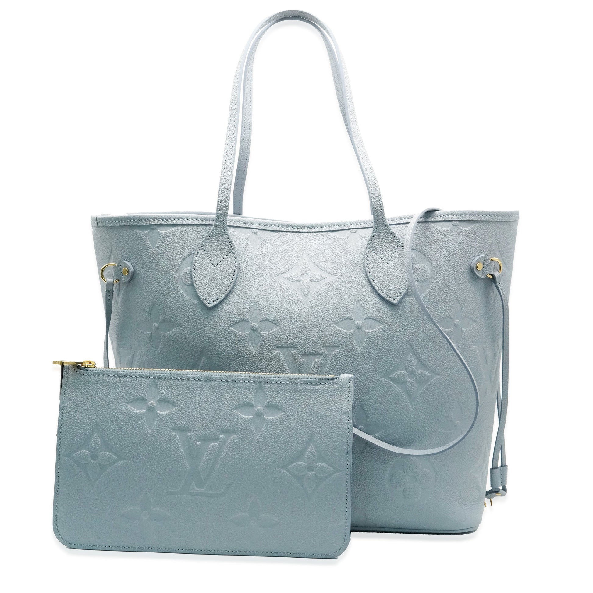 Louis Vuitton Hour Giant Empreinte Neverfull MM Monogram Blue Tote Bag