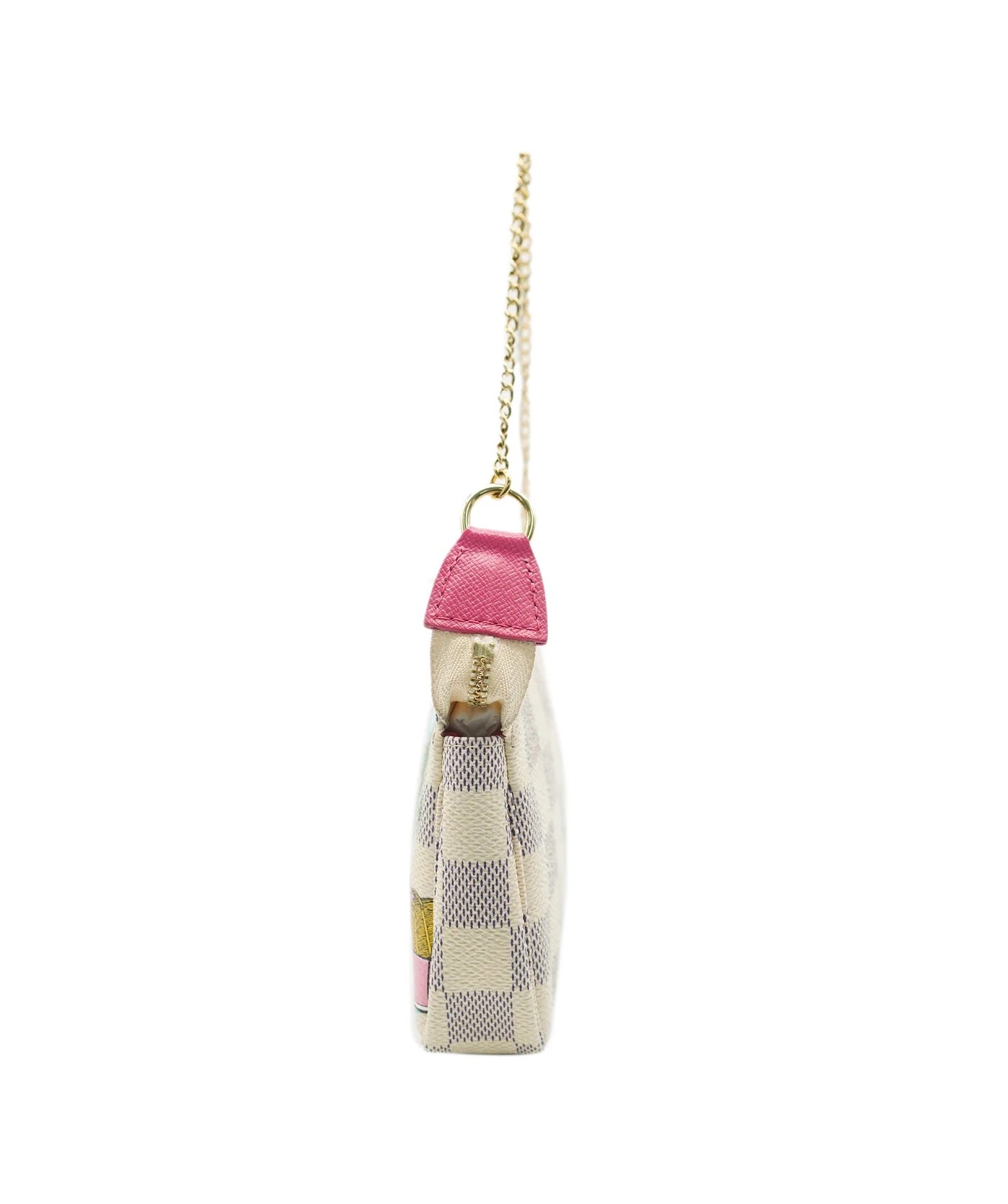 Louis Vuitton Damier Azur Christmas Animation Pochette Canvas Mini Clutch Bag