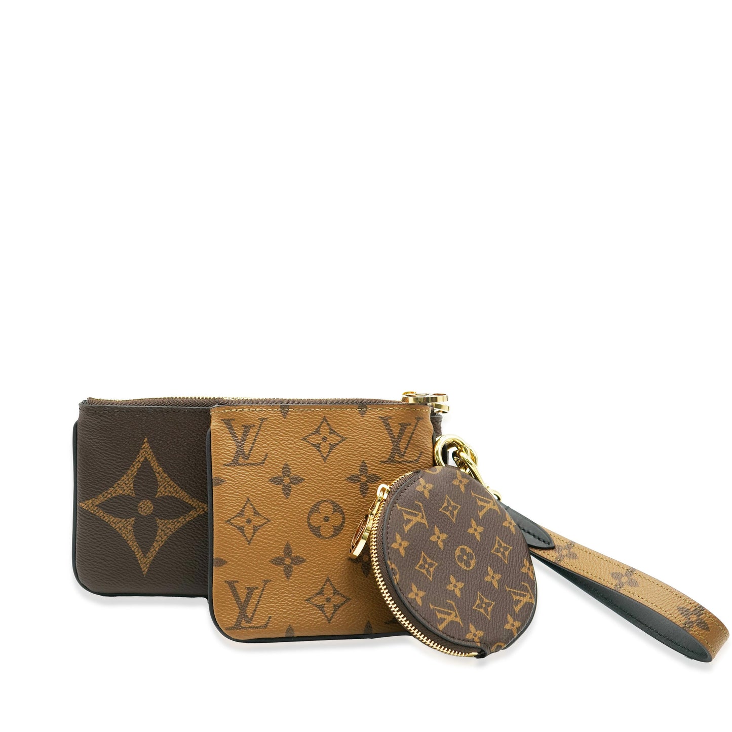 Louis Vuitton Reverse Giant Trio Pouch Monogram Canvas Handbag