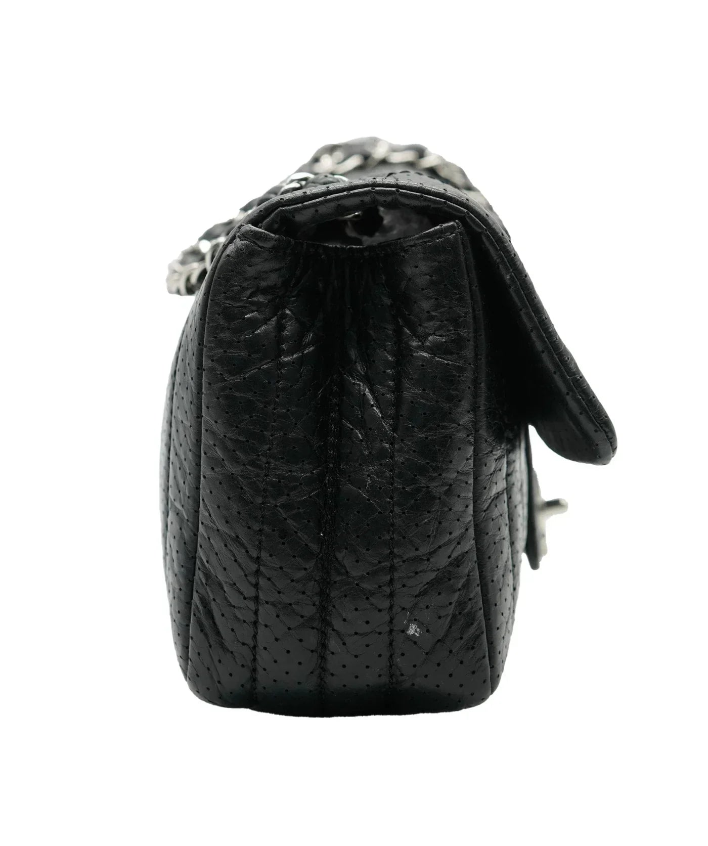 Chanel Black Perforated Calfskin Medium 's New Bag