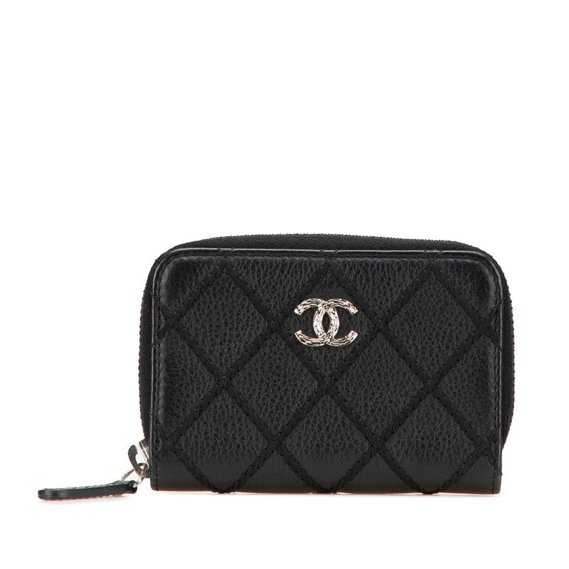 Chanel Coco Mark Wild Stitch Leather Coin Purse Bag
