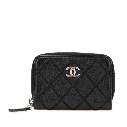 Chanel Coco Mark Wild Stitch Leather Coin Purse Bag