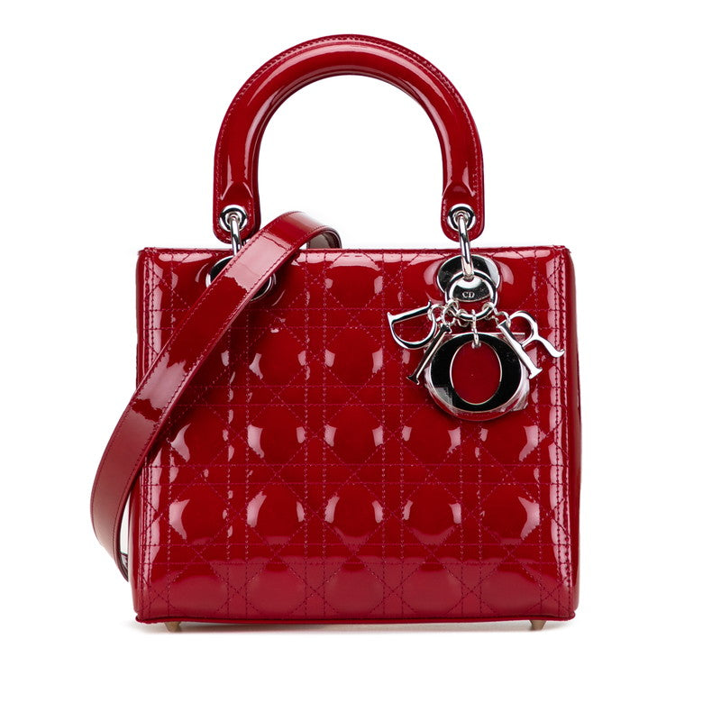 Dior Lady Cannage 2Way Bag Leather Patent Travel Bag 2Way Bag 2