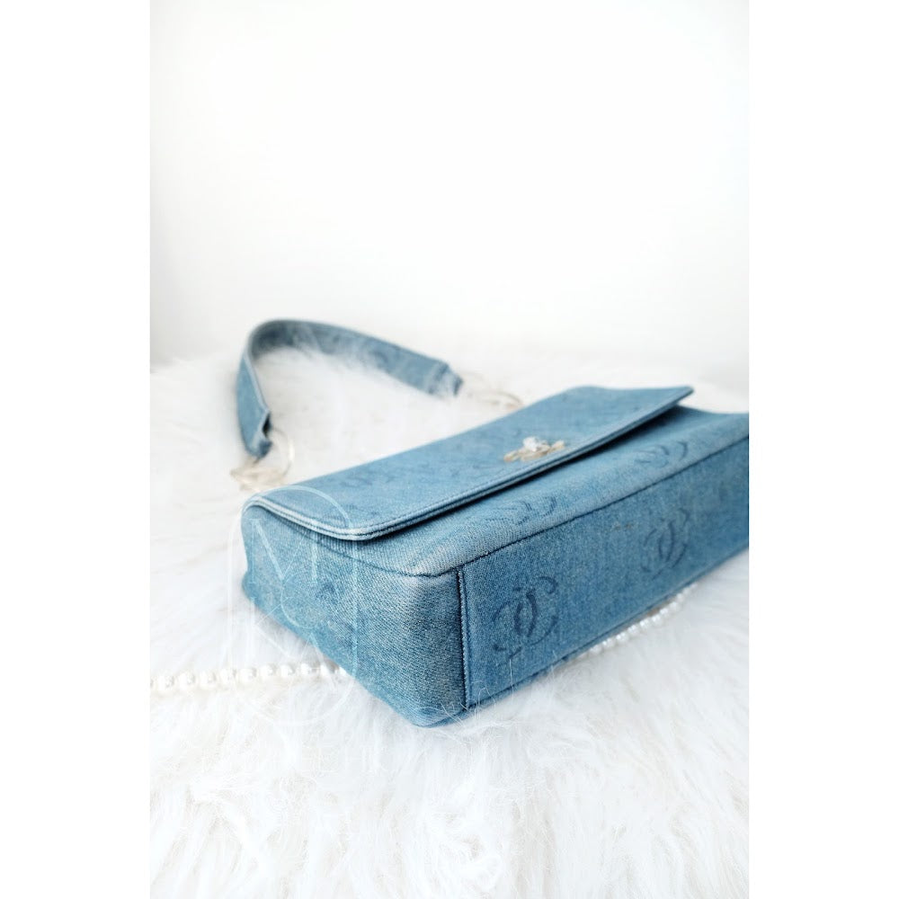 Chanel   denim classic flap bag