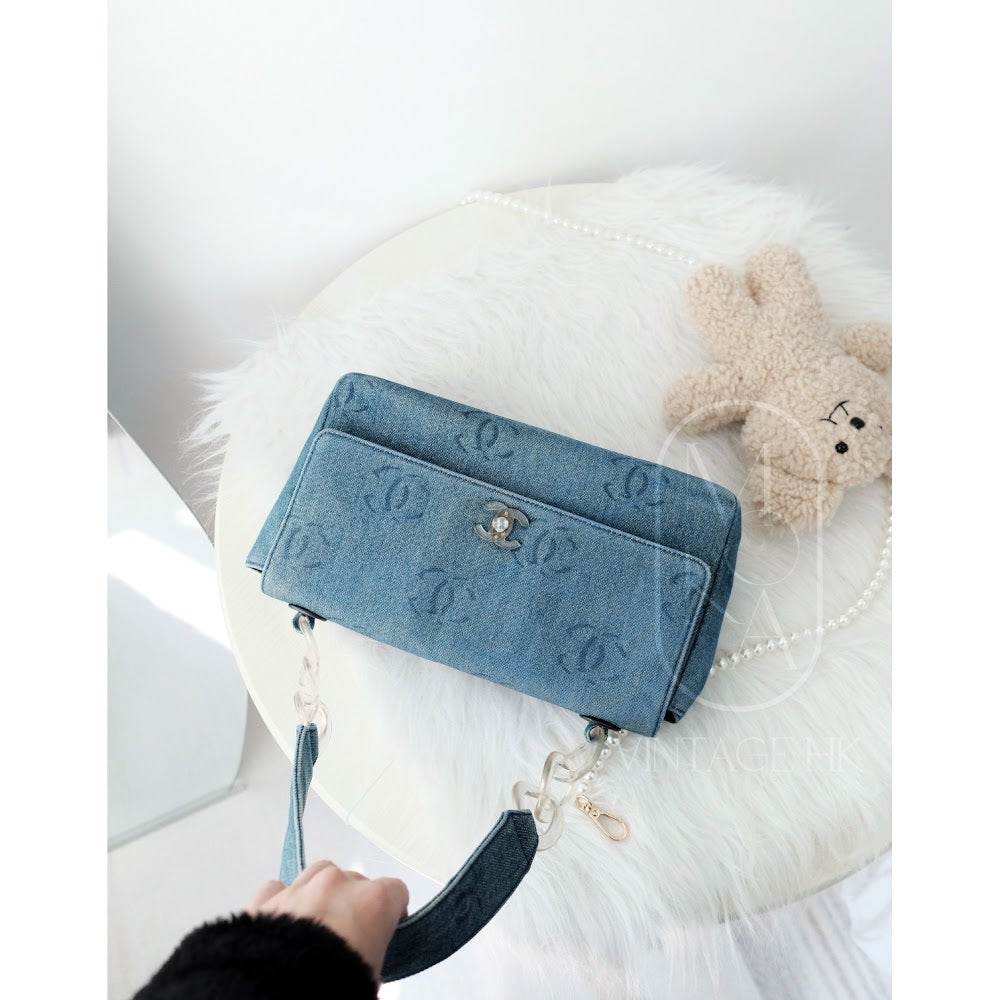Chanel   denim classic flap bag