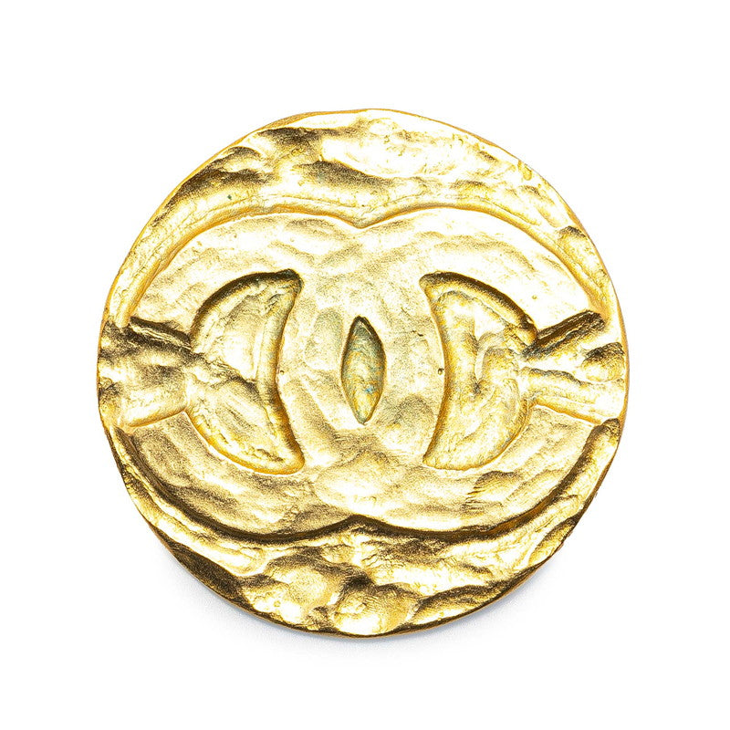 Chanel Gold Plated Coco Mark Round Brooch 95P Bag