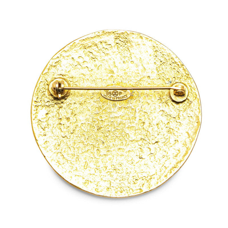 Chanel Gold Plated Coco Mark Round Brooch 95P Bag