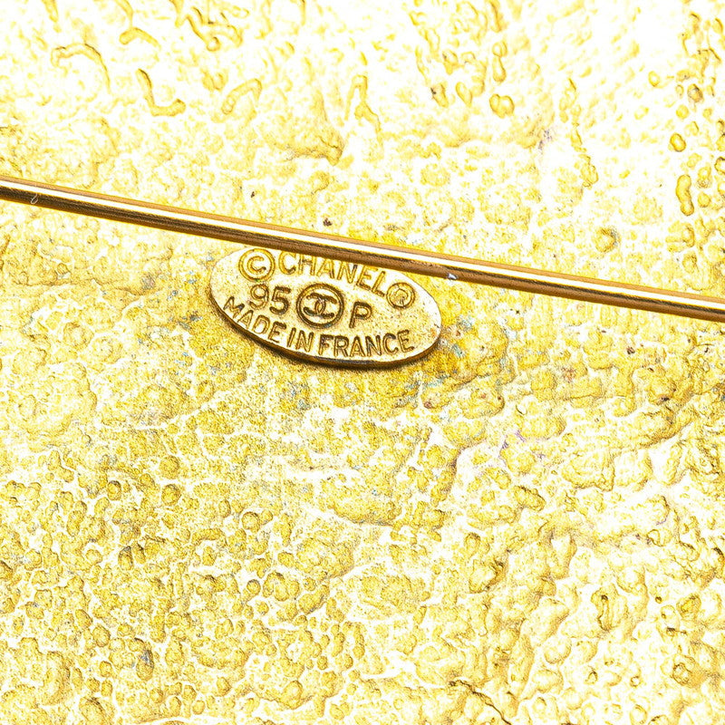 Chanel Gold Plated Coco Mark Round Brooch 95P