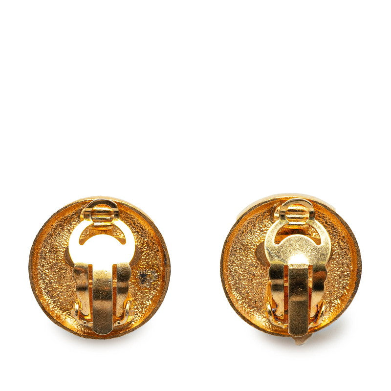Chanel Gold Plated Coco Mark   Earrings 93A