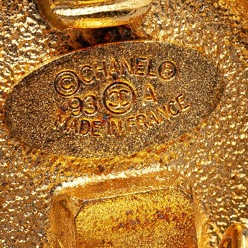 Chanel Gold Plated Coco Mark   Earrings 93A