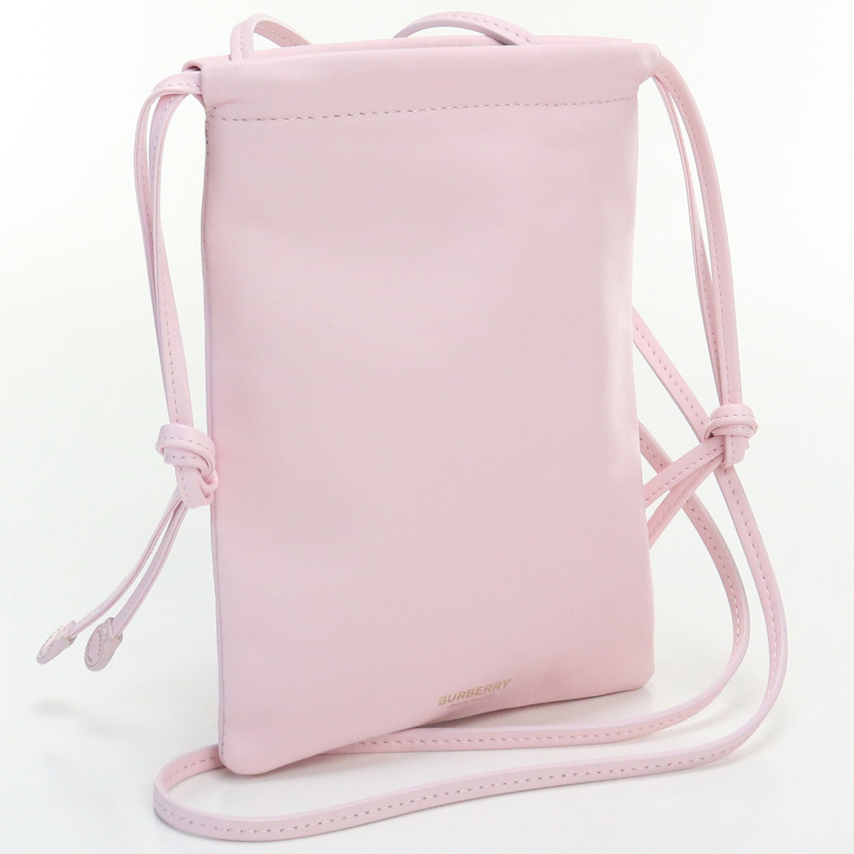 Burberry Pochette Diagonal Shoulder Bag Women Leather Pink Mini