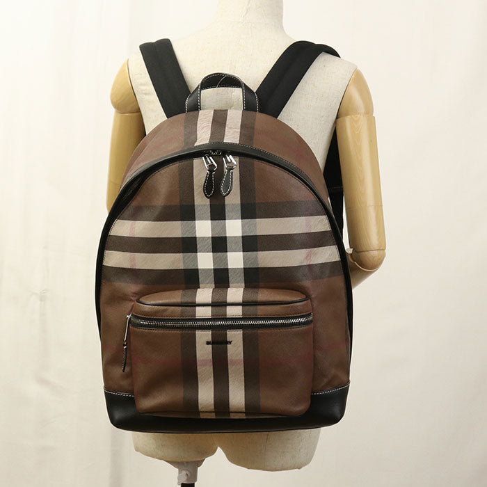 Burberry Backpack Check Pattern Cotton Polyurethane Women Unisex Multicolor