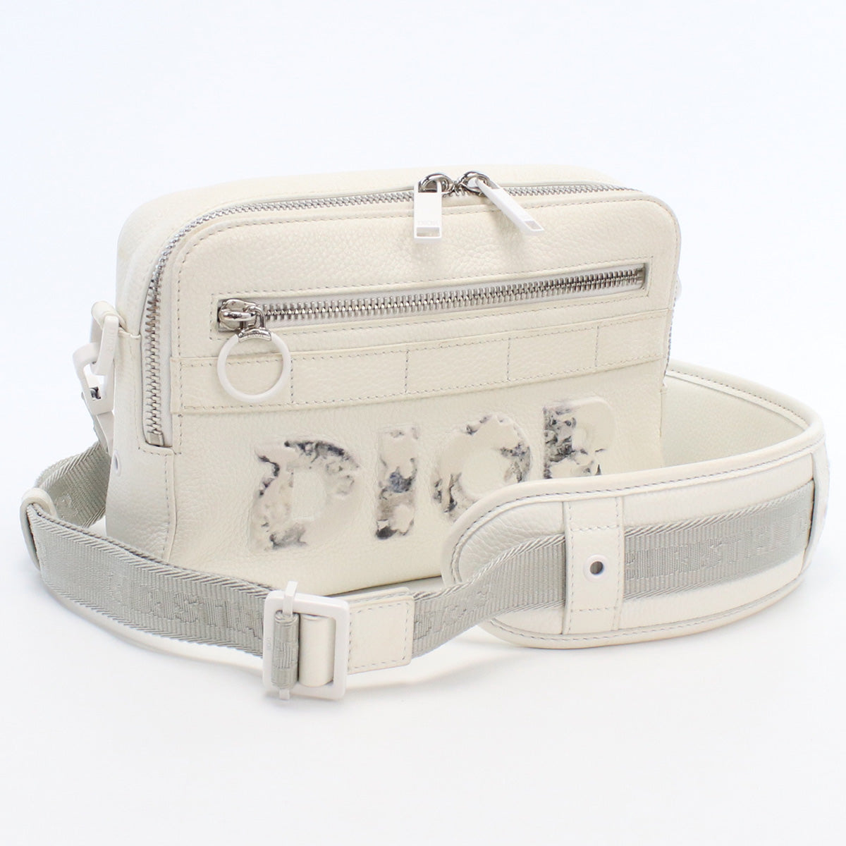 Dior Christian Sfpo Ywm H E Shoulder Bag Leather White
