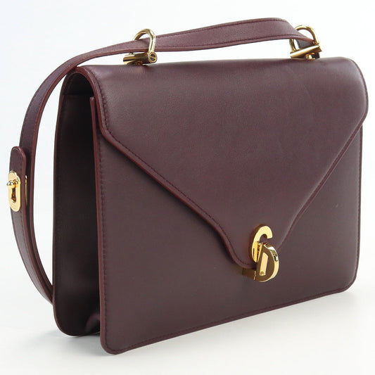 Dior Christian Shoulder Bag Diagonal Purple Women Leather
