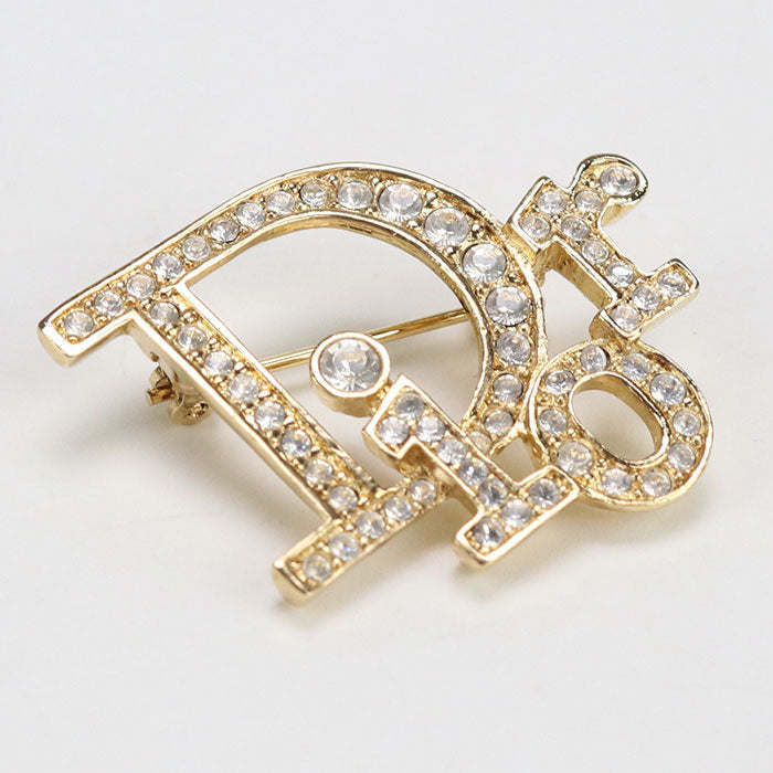 Dior Brooch Other Accessories Plated,Rhinestone Women Handbag Gold Logo Travel Bag
