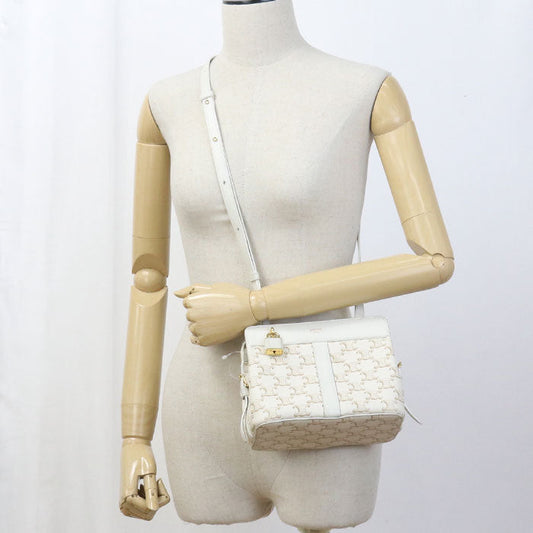 Shoulder Bag Triomphe Diagonal Pvc Women Leather Canvas
