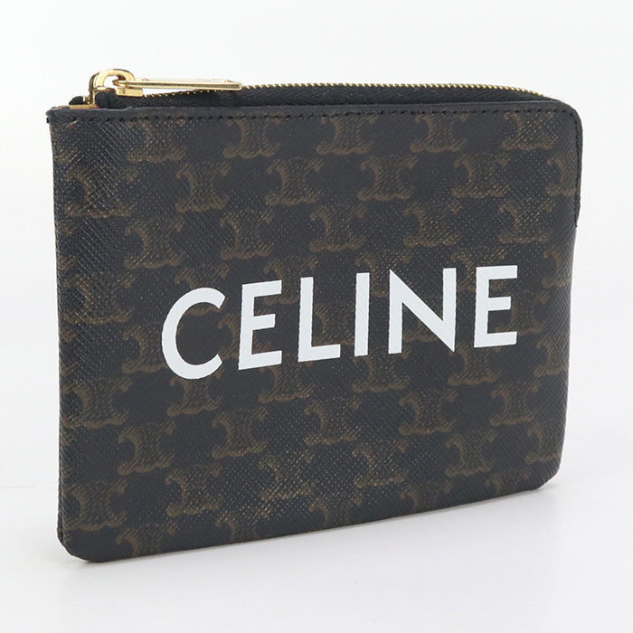 Coin Purse Triomphe Coin Pocket Pvc Women Canvas Black Travel Bag