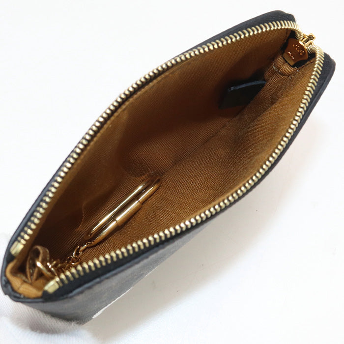 Coin Purse Triomphe Coin Pocket Pvc Women Canvas Black Travel Bag