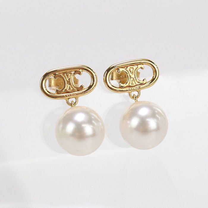 Pearl Pierce Triomphe Pierce Metal Pearl Women Gold Travel Bag