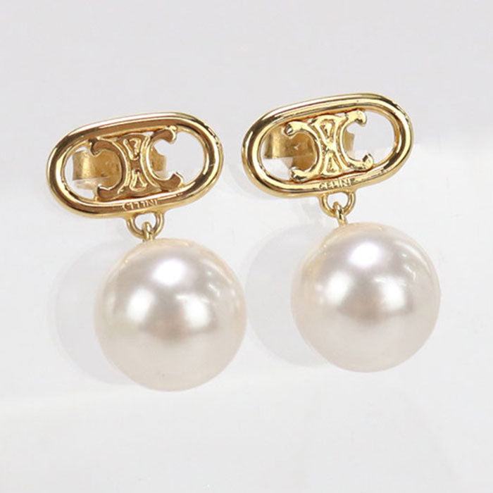 Pearl Pierce Triomphe Pierce Metal Pearl Women Gold Travel Bag