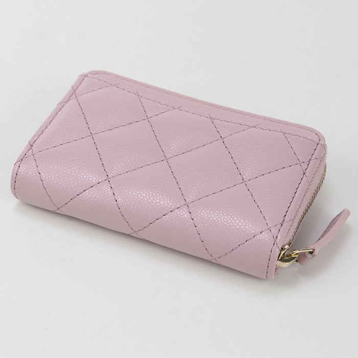 Chanel Zip coin purse Matrasse Coin Pocket Pink Wallet Case