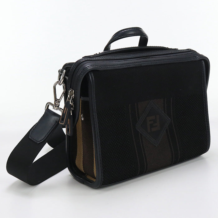 Fendi 2Way Handbag Women Canvas Black Travel Bag