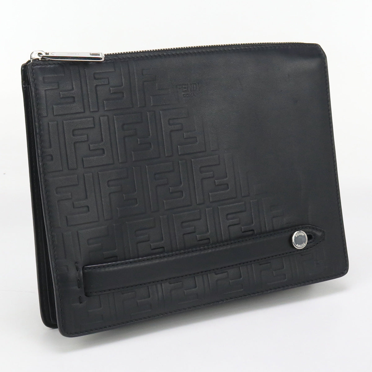 Fendi 7Va445 Clutch Bag Clutch Bag Mens Leather Black