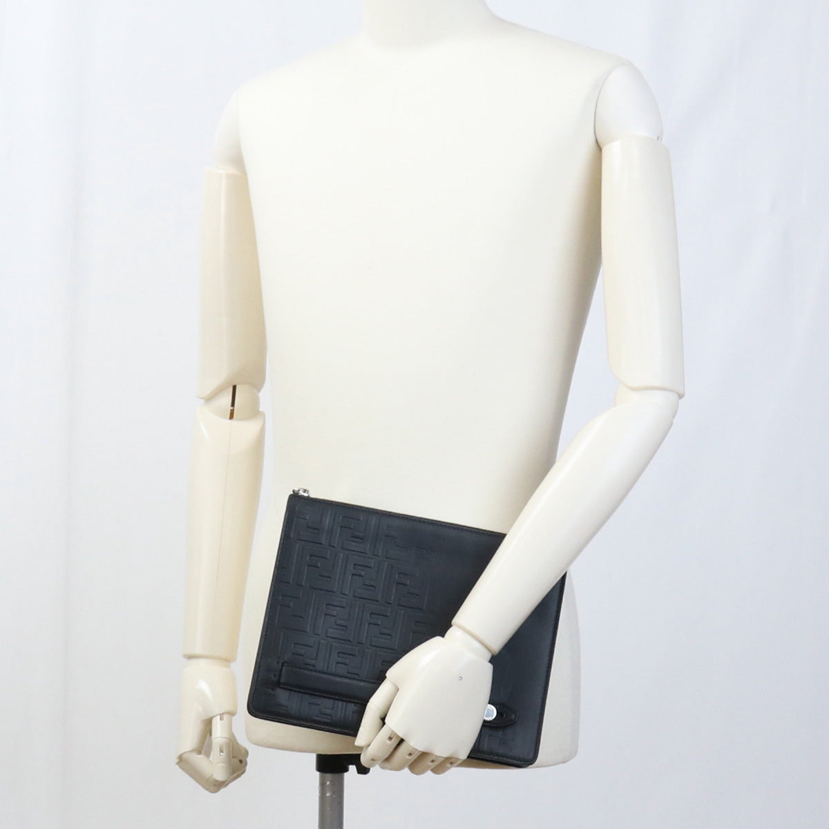 Fendi 7Va445 Clutch Bag Clutch Bag Mens Leather Black