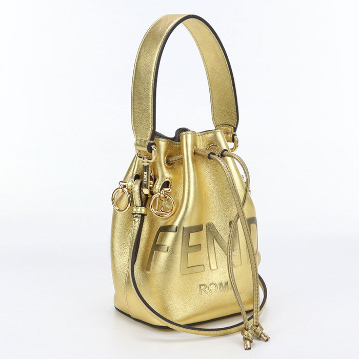 Fendi Montresor Handbag Women Leather Gold Mini Travel Bag