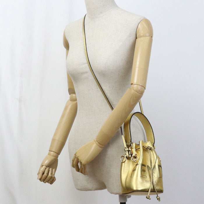 Fendi Montresor Handbag Women Leather Gold Mini Travel Bag