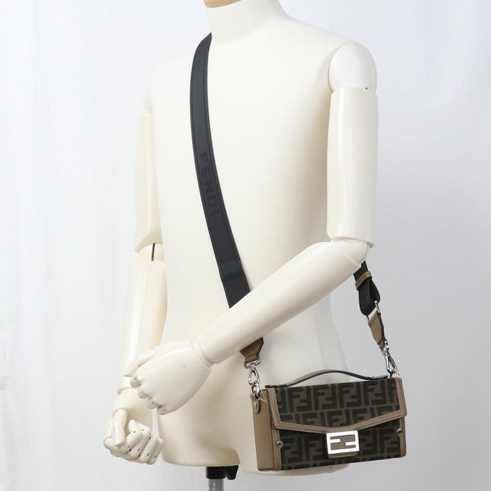 Fendi 7Va565 Afbv Soft Trunk Baguette Shoulder Bag Cotton Brown