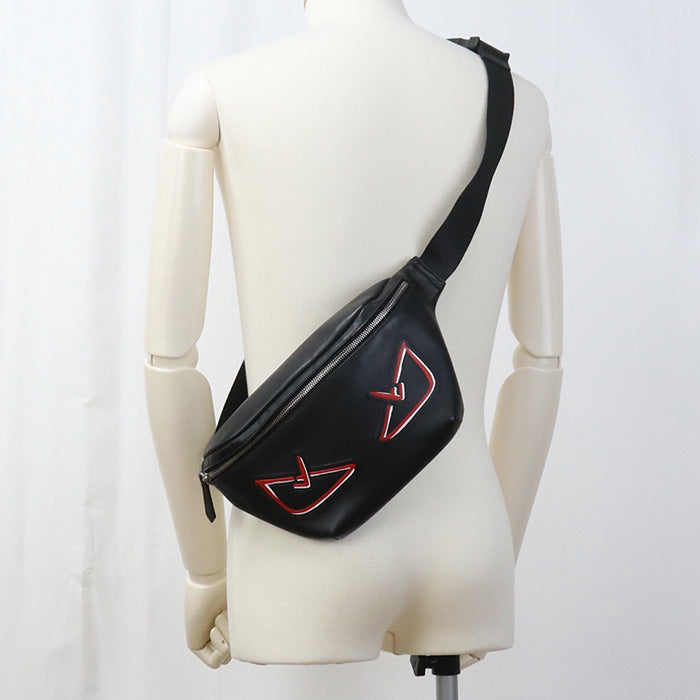 Fendi 7Va434 Belt Bug Monster Bugs Eye Body Bag Leather Black