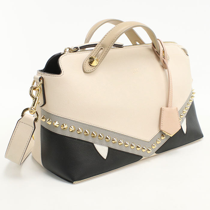 Fendi 8Bl124 By The Way Mediumbugs Monster Eye Handbag Beige Travel Bag