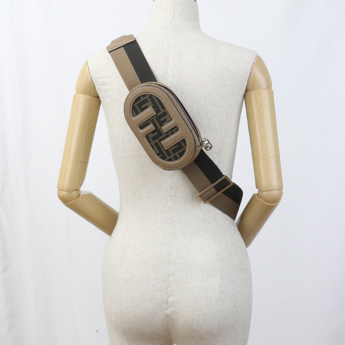 Fendi 8Av416 Body Bag Olock Crossbody Bag Jacquard Women Leather Canvas