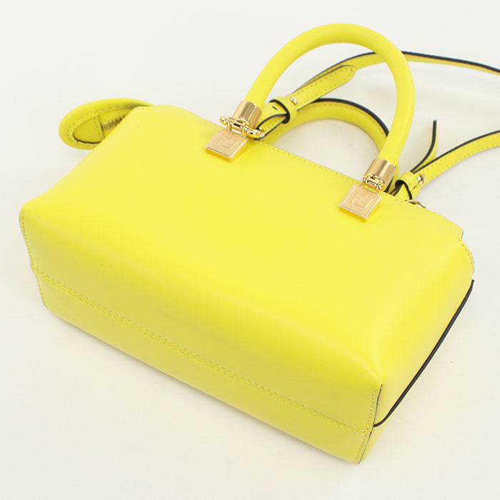Fendi 8Bs067 By The Way Handbag Women Leather Yellow Mini Travel Bag