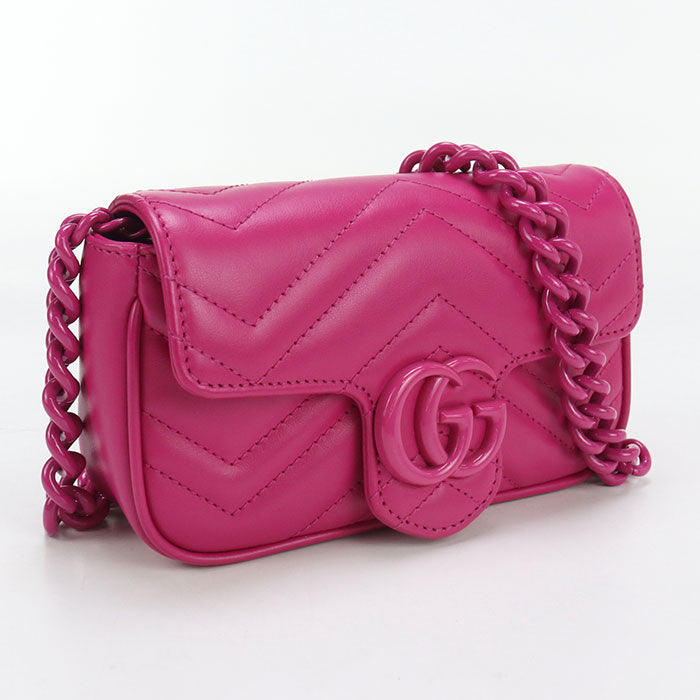 Gucci ChainShoulder GG Marmont Quilted Leather Pink Shoulder Bag