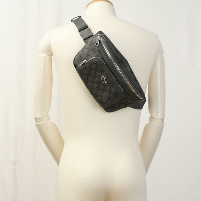 Gucci Belt Ofidia body GG Supreme Canvas Gray Accessory