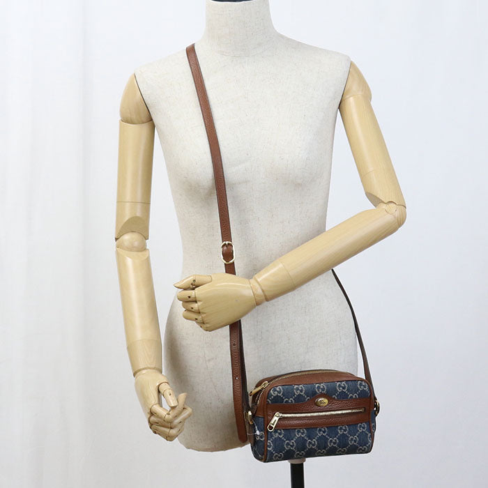 Gucci Ofidia Diagonal GG Denim Blue Mini Shoulder Bag