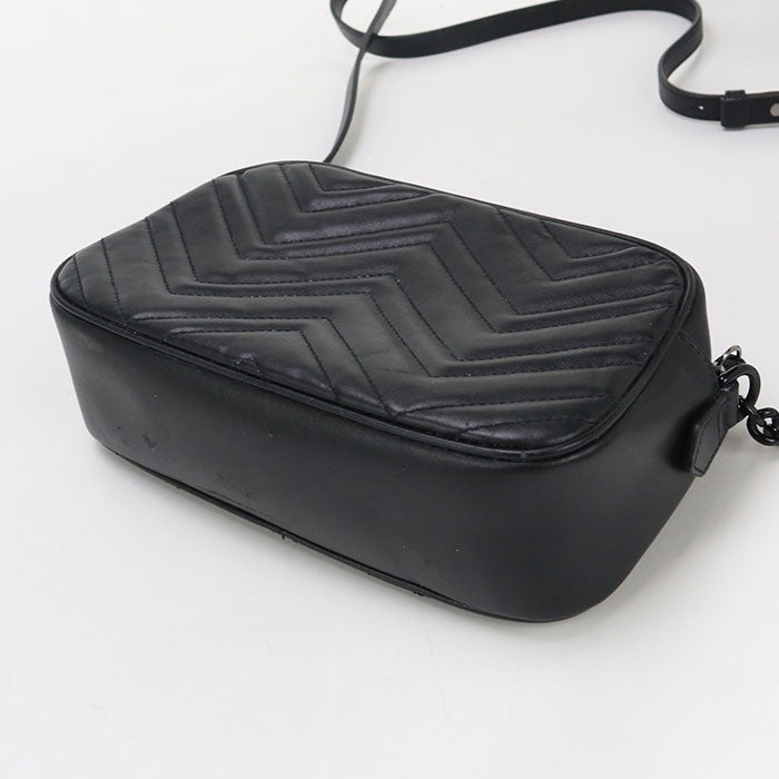 Gucci GG Marmont camera Leather Black Small Crossbody Bag