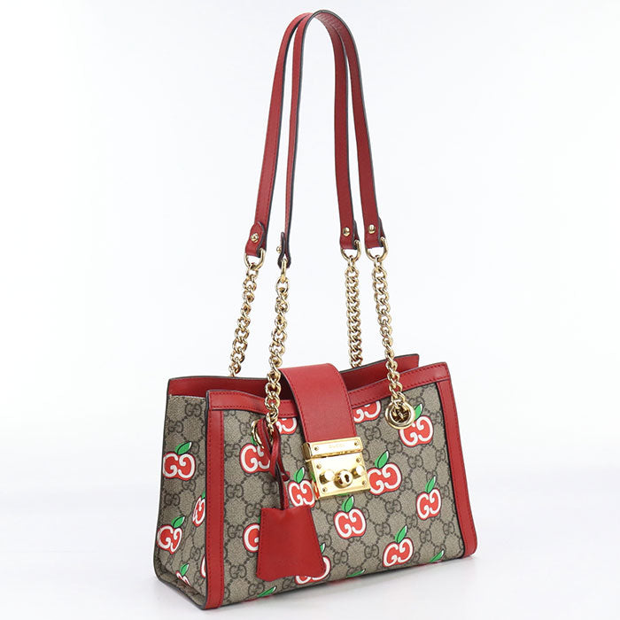 Gucci Padlock GG Apple ChainShoulder GG Leather Canvas Multicolor Shoulder Bag