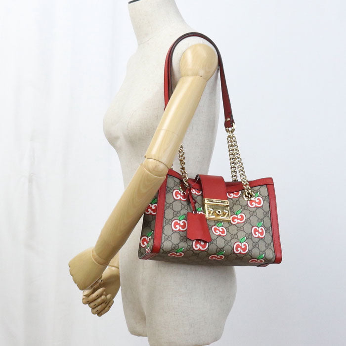 Gucci Padlock GG Apple ChainShoulder GG Leather Canvas Multicolor Shoulder Bag