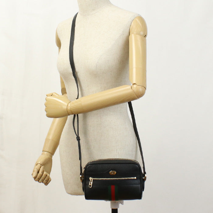 Gucci Offidia Sherry Line Pochette Leather Black Shoulder Bag