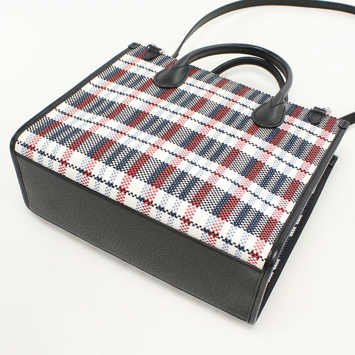 Gucci Check Pattern 2WAYTote Raffia Nylon Multicolor Tote Bag
