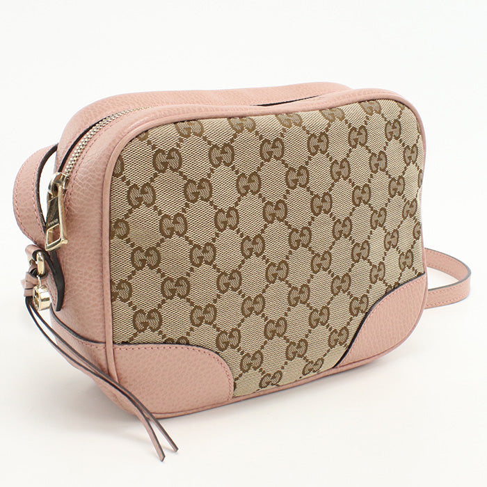Gucci Pochette GG Leather Canvas Beige Shoulder Bag