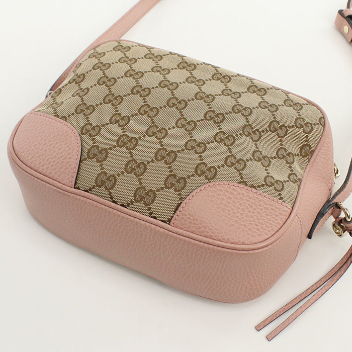 Gucci Pochette GG Leather Canvas Beige Shoulder Bag