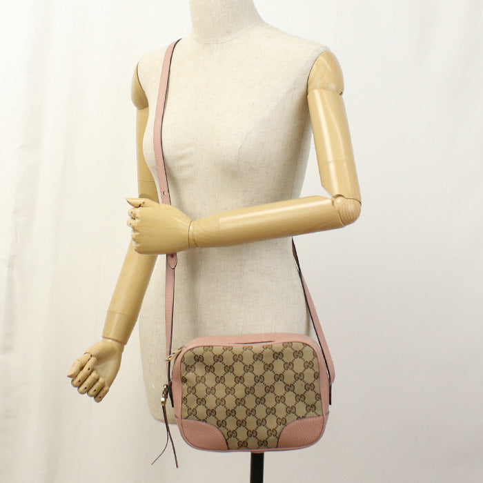 Gucci Pochette GG Leather Canvas Beige Shoulder Bag