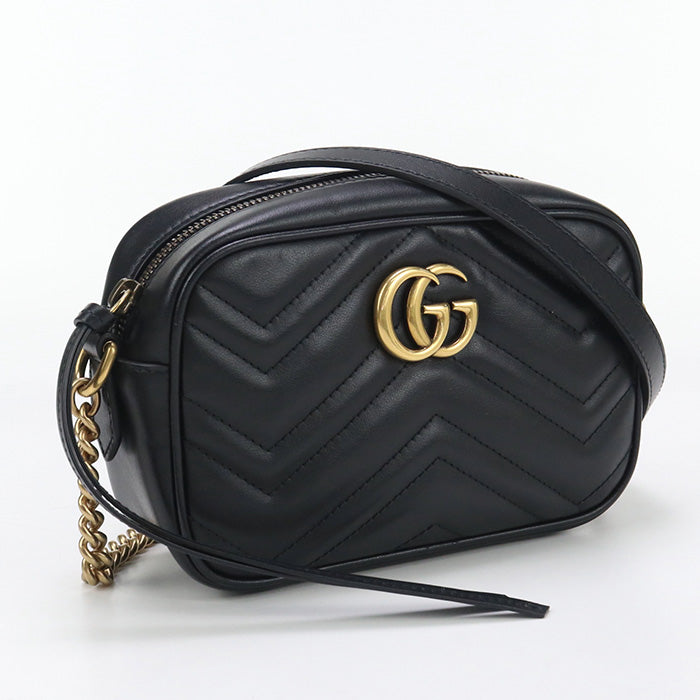 Gucci GG Marmont camera Leather Black Mini Crossbody Bag